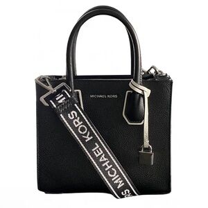 Michael Kors -Medium Leather RARE Logo Tape Accordion Crossbody Bag